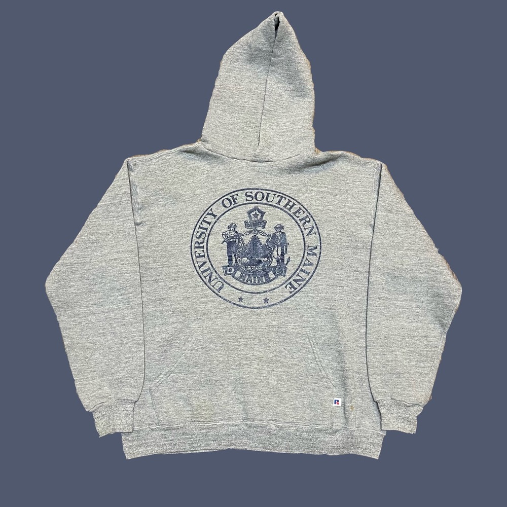 Vintage University of Southern Maine Russell Athletic Hoodie Men’s Size Large